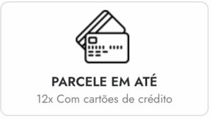 Parcele em até 12x com cartões de crédito