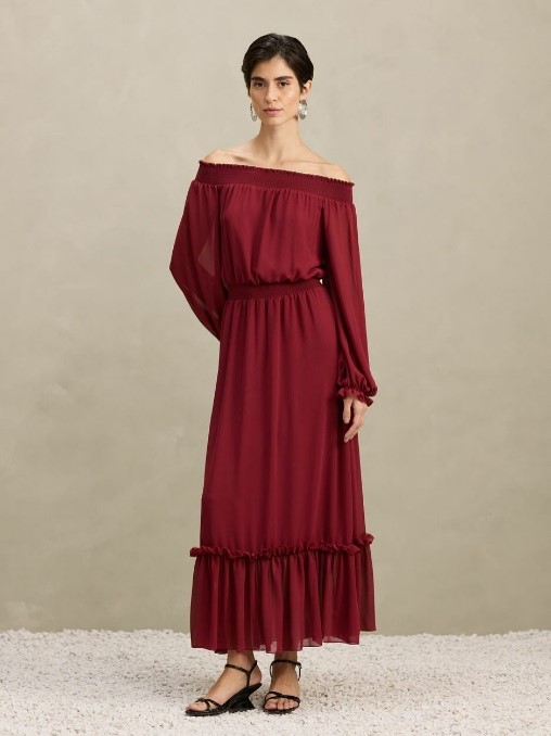 VESTIDO LONGO FLUIDO MANGA LONGA
